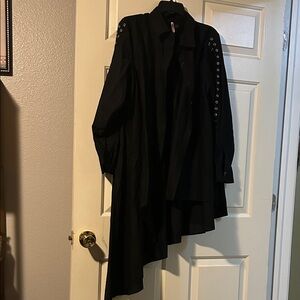 Love By Design Black Asymmetrical Button-Down Shirt